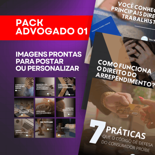 Pack de Imagens Tema Advogado Editável no Canva