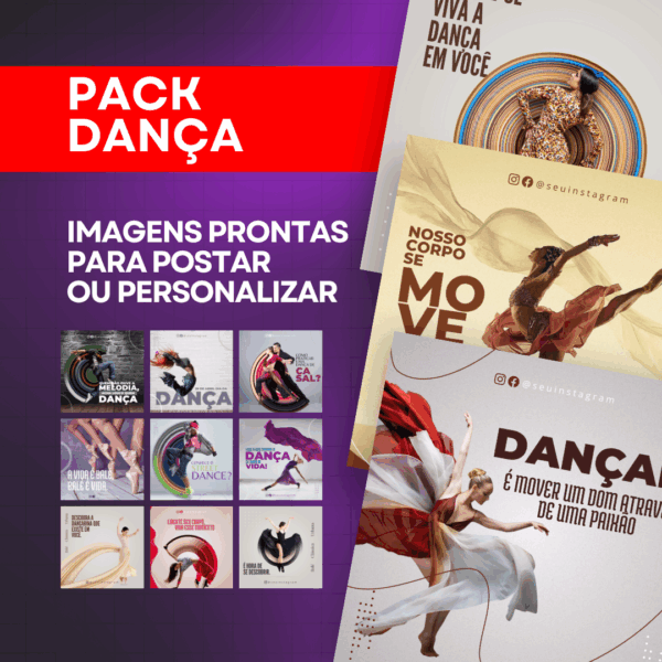 Pack de Imagens Tema Dança Editável no Canva