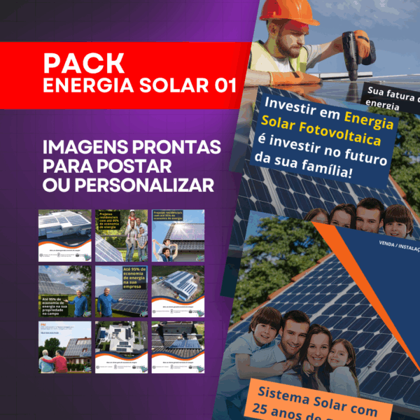 Pack de Imagens Tema Energia Solar no Canva