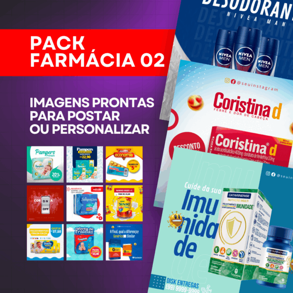 Pack de Imagens Tema Farmácia Editável no Canva