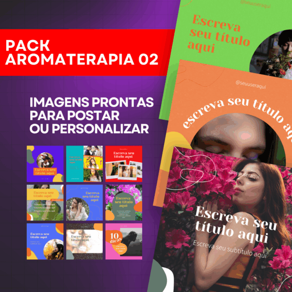 Pack de Imagens Tema Aromaterapia Editável no Canva