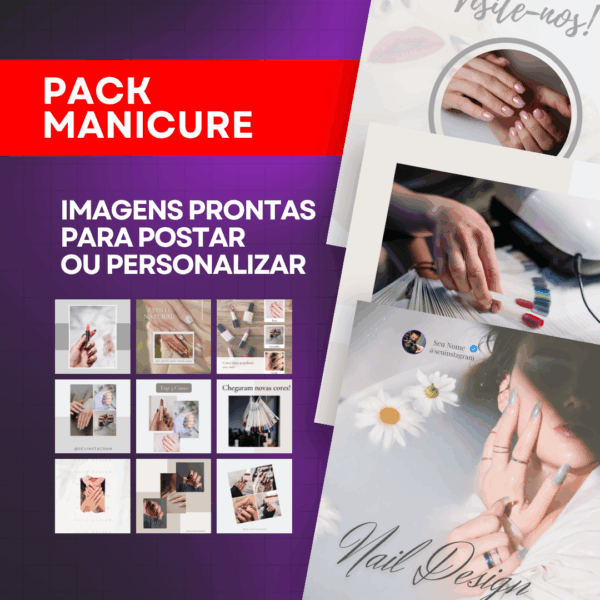 Pack de Imagens Tema Manicure Editável no Canva