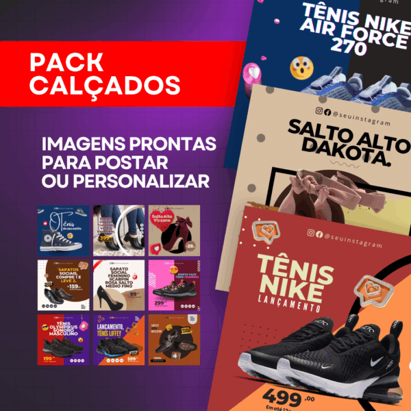 Pack de Imagens Tema Calçados Editável no Canva